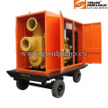 Diesel Engine with Silence Cabinet on Trailer Driven Self-Priming Water Pump